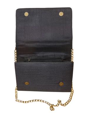 black satin regular clutch - 10797495 - Standard Image - 3