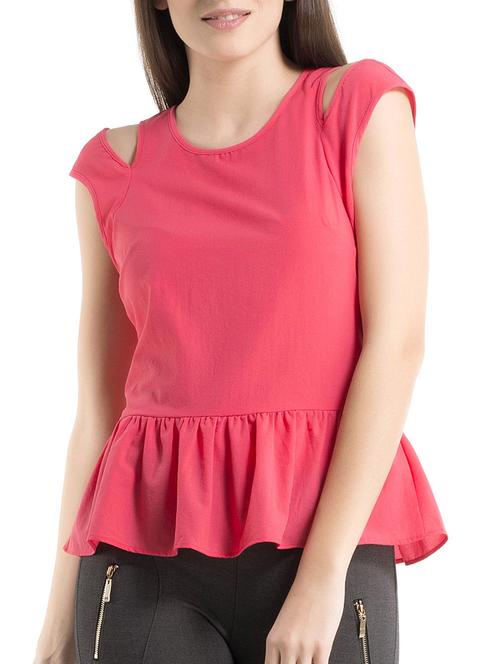 pink crepe top - 10803370 - Standard Image - 1