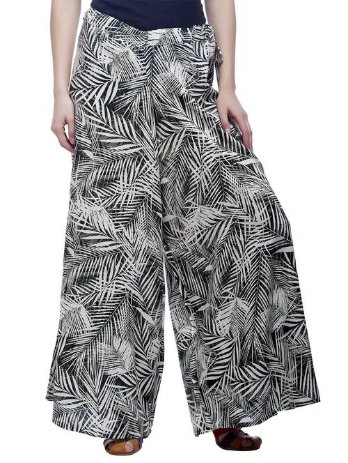 black viscose palazzos - 10808162 -  Standard Image - 0