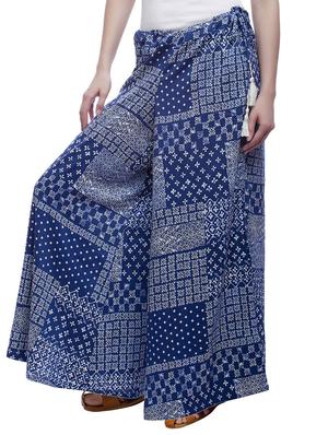blue rayon palazzos - 10808164 - Standard Image - 2
