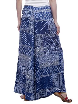 blue rayon palazzos - 10808164 - Standard Image - 3