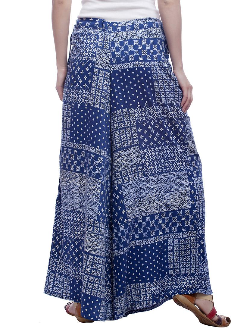 blue rayon palazzos - 10808164 - Zoom Image - 3