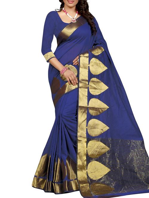 blue cotton saree - 10808526 - Standard Image - 1
