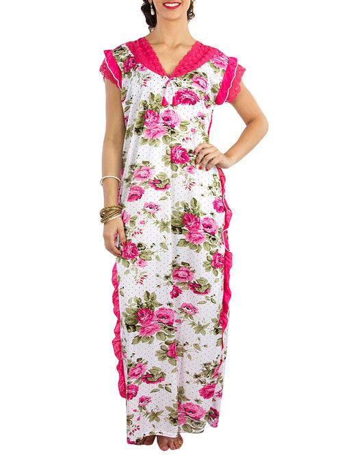 pink satin sleepshirts & nighty - 10809809 - Standard Image - 1