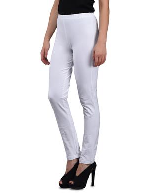 white cotton knit lycra leggings - 1081318 - Standard Image - 2