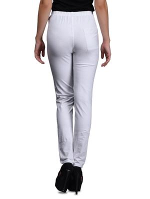 white cotton knit lycra leggings - 1081318 - Standard Image - 3