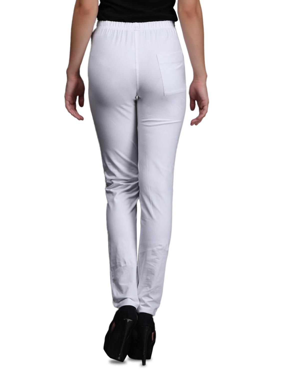 white cotton knit lycra leggings - 1081318 - Zoom Image - 3