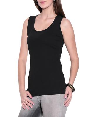 black knitted cotton tank top - 1081338 - Standard Image - 2
