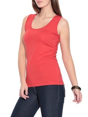 red knitted cotton tank top - 1081339 - Standard Image - 2