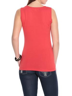 red knitted cotton tank top - 1081339 - Standard Image - 3