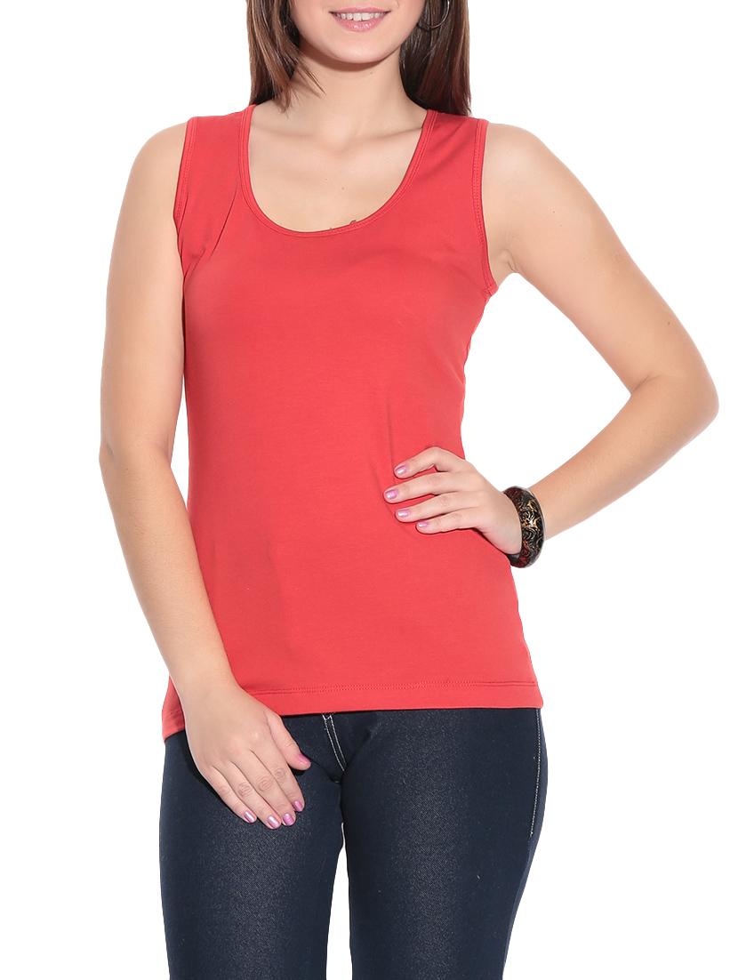 red knitted cotton tank top