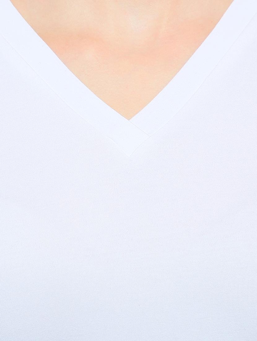 white v - neck cotton knit top - 1081347 - Zoom Image - 4