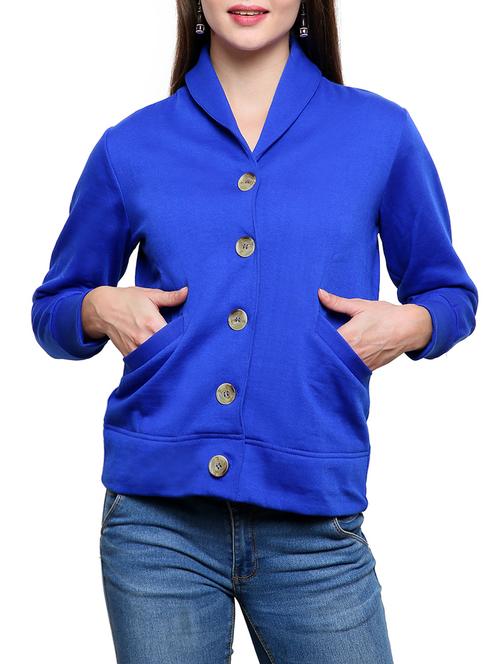 royal blue cotton fleece jacket - 1081352 - Standard Image - 1