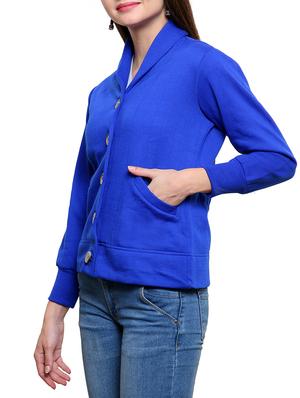 royal blue cotton fleece jacket - 1081352 - Standard Image - 2