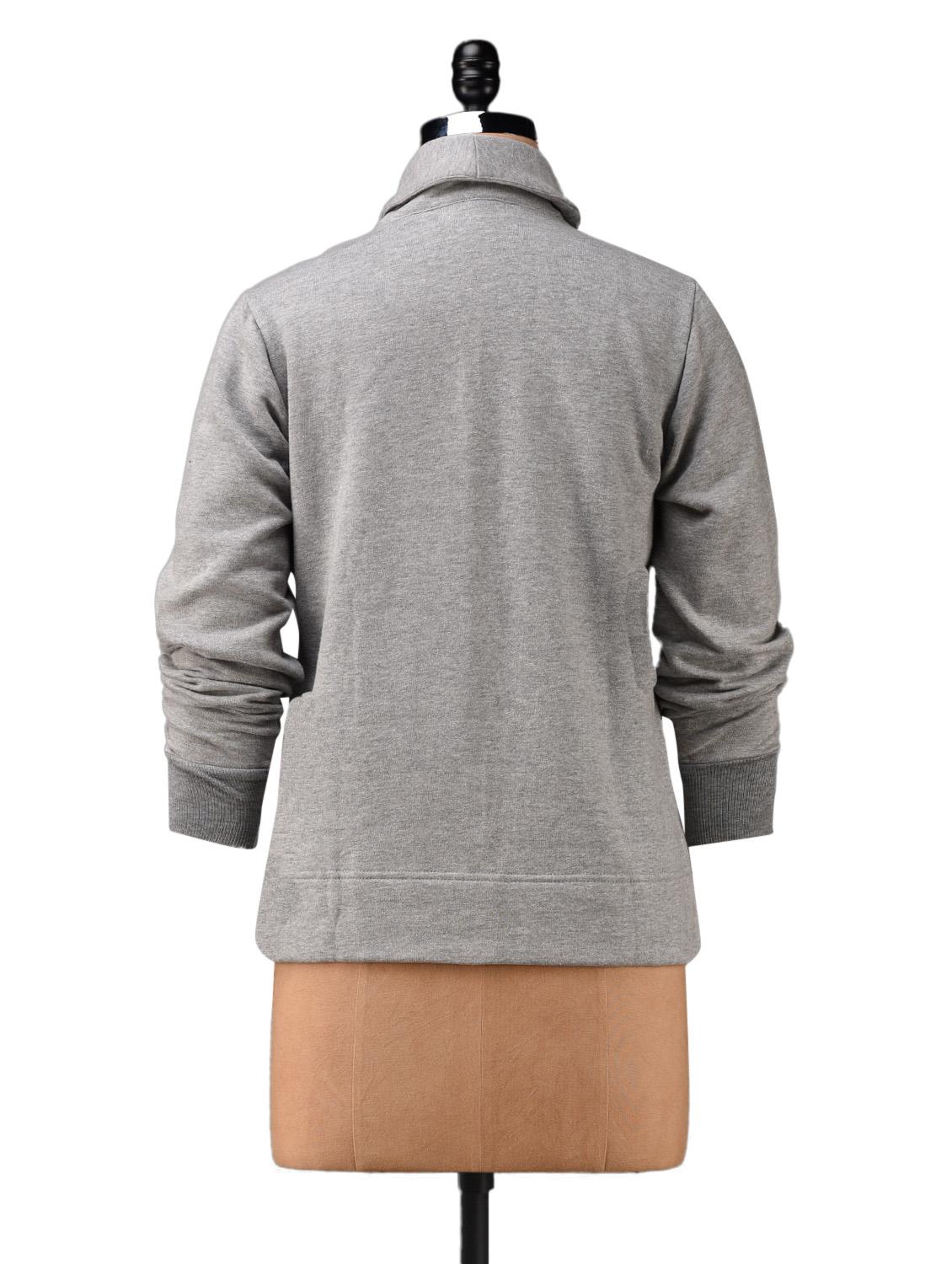 grey cotton fleece jacket - 1081353 - Zoom Image - 3