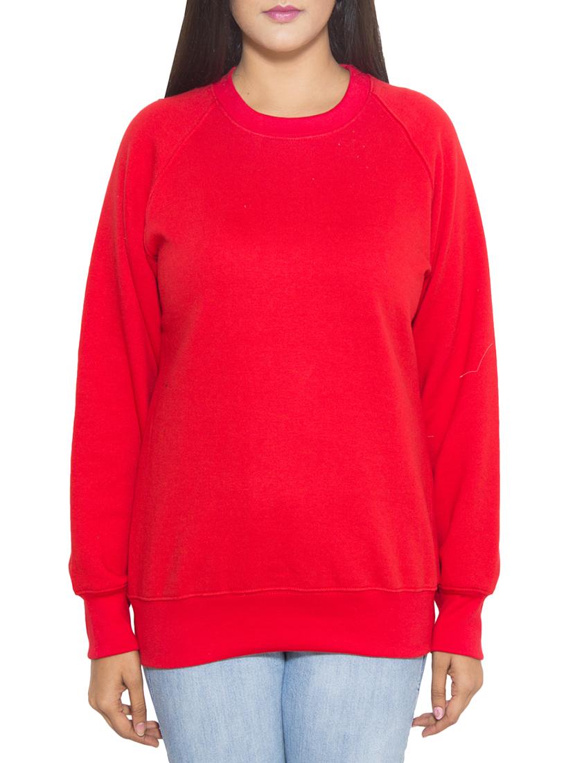red cotton fleece sweatshirt - 1081362 - Zoom Image - 1