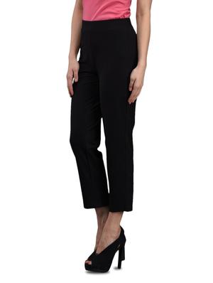 black cotton lycra knit lounge pants - 1081400 - Standard Image - 2