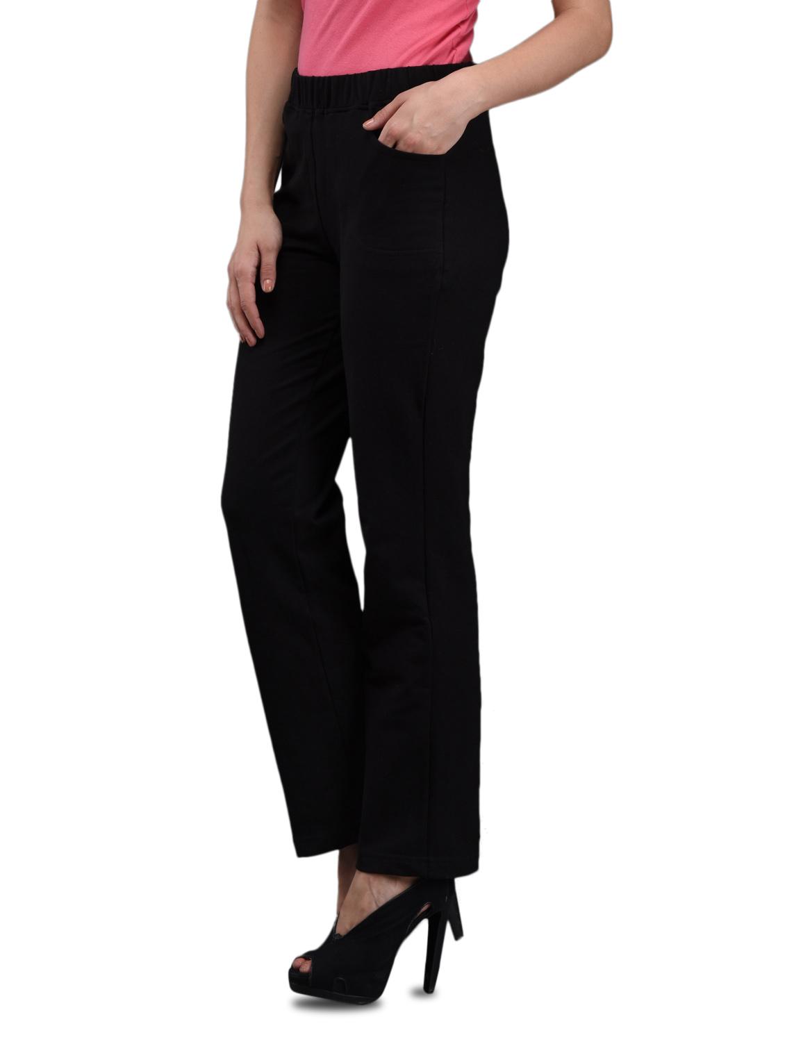 black cotton lycra track pants - 1081402 - Zoom Image - 2