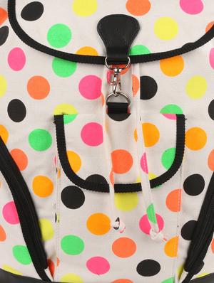 multi color polka dots print canvas backpack - 10824875 - Standard Image - 4