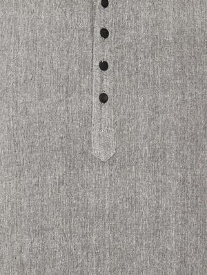 grey cotton short kurta - 10824961 - Standard Image - 4