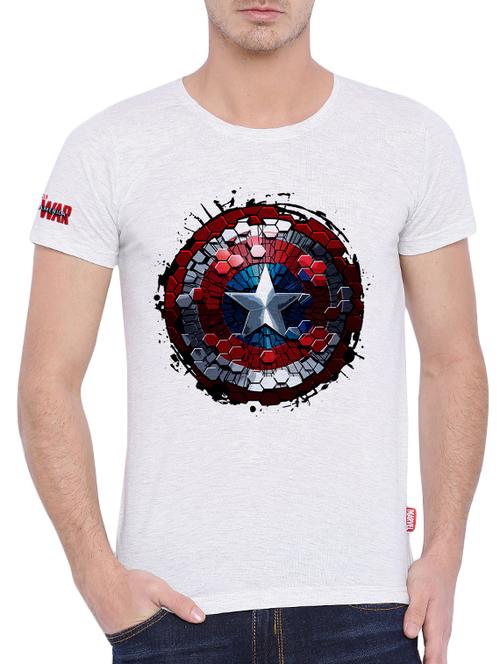 white cotton printed t-shirt - 10825787 - Very Small Image - 1