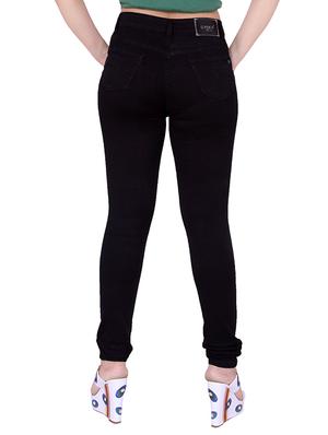 black solid denim jeans - 10826506 - Standard Image - 3