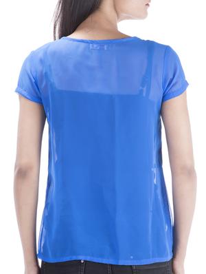 round neck short sleeved top - 10827823 - Standard Image - 3