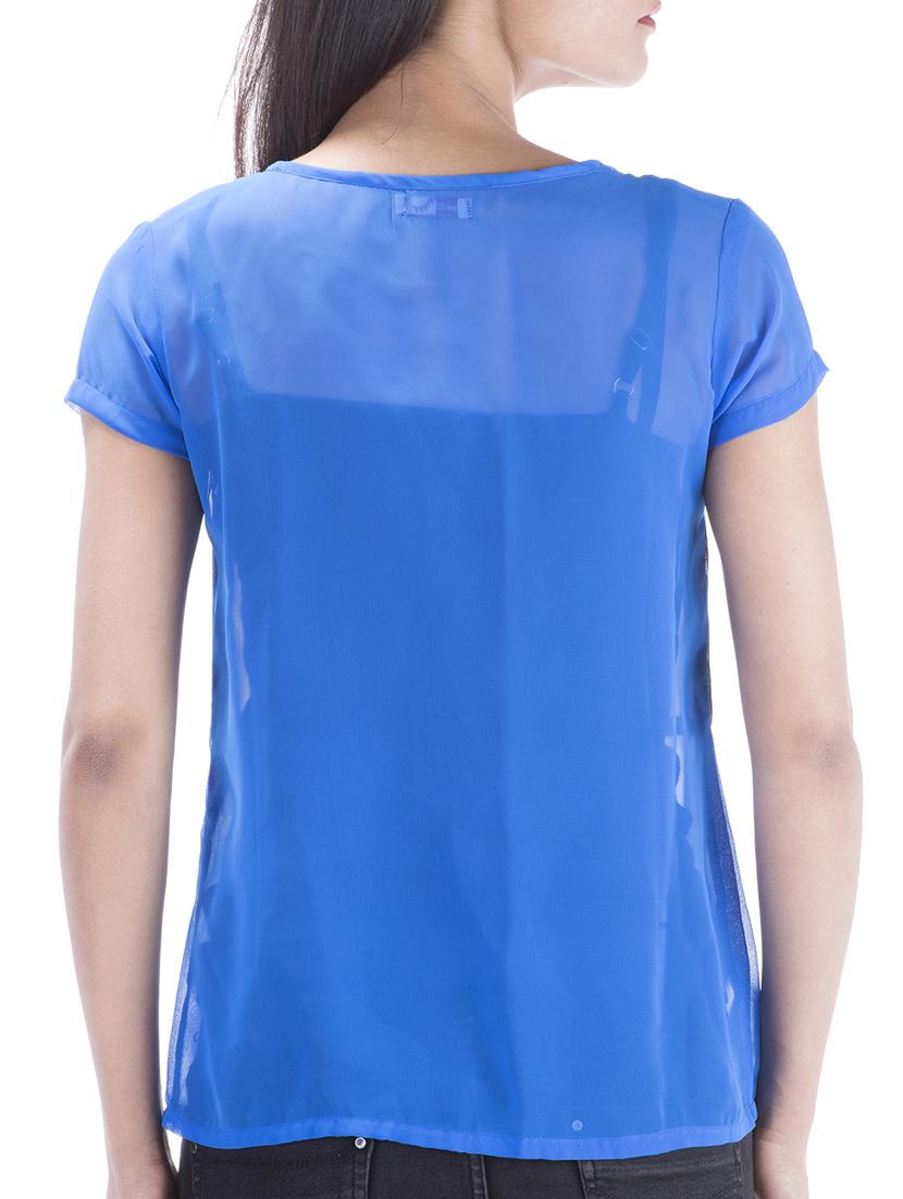 round neck short sleeved top - 10827823 - Zoom Image - 3