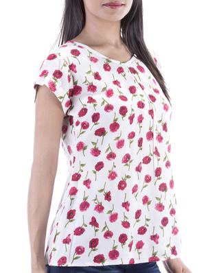 pleat detail floral top - 10827828 - Standard Image - 2