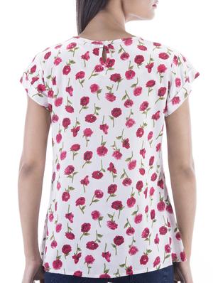 pleat detail floral top - 10827828 - Standard Image - 3