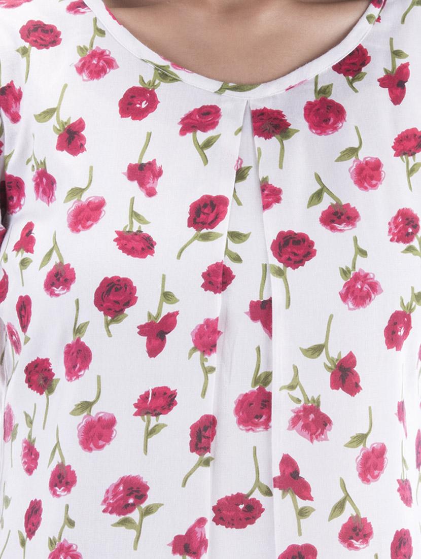 pleat detail floral top - 10827828 - Zoom Image - 4