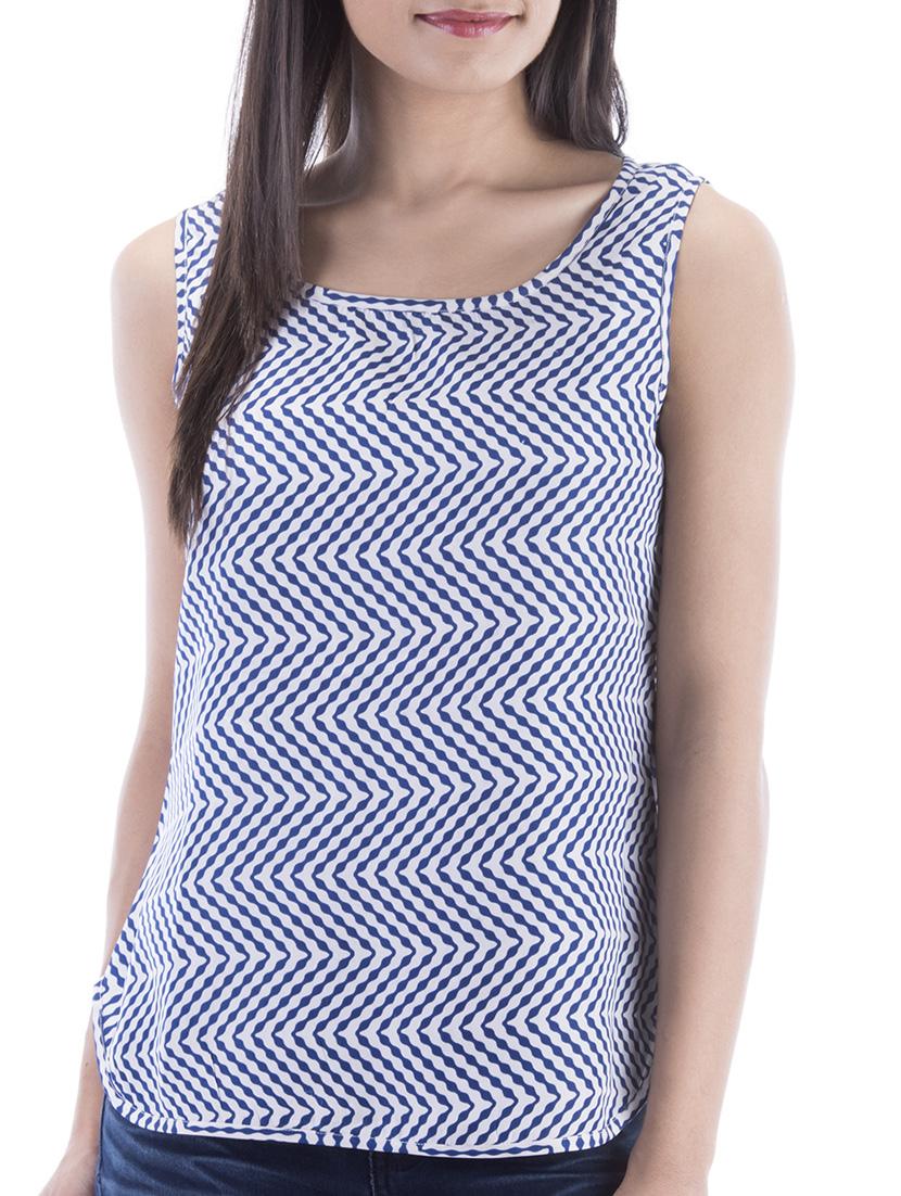 chevron printed sleeveless top - 10827843 - Zoom Image - 1