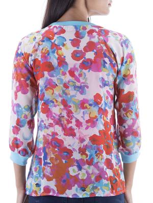cap sleeved floral top - 10827846 - Standard Image - 3