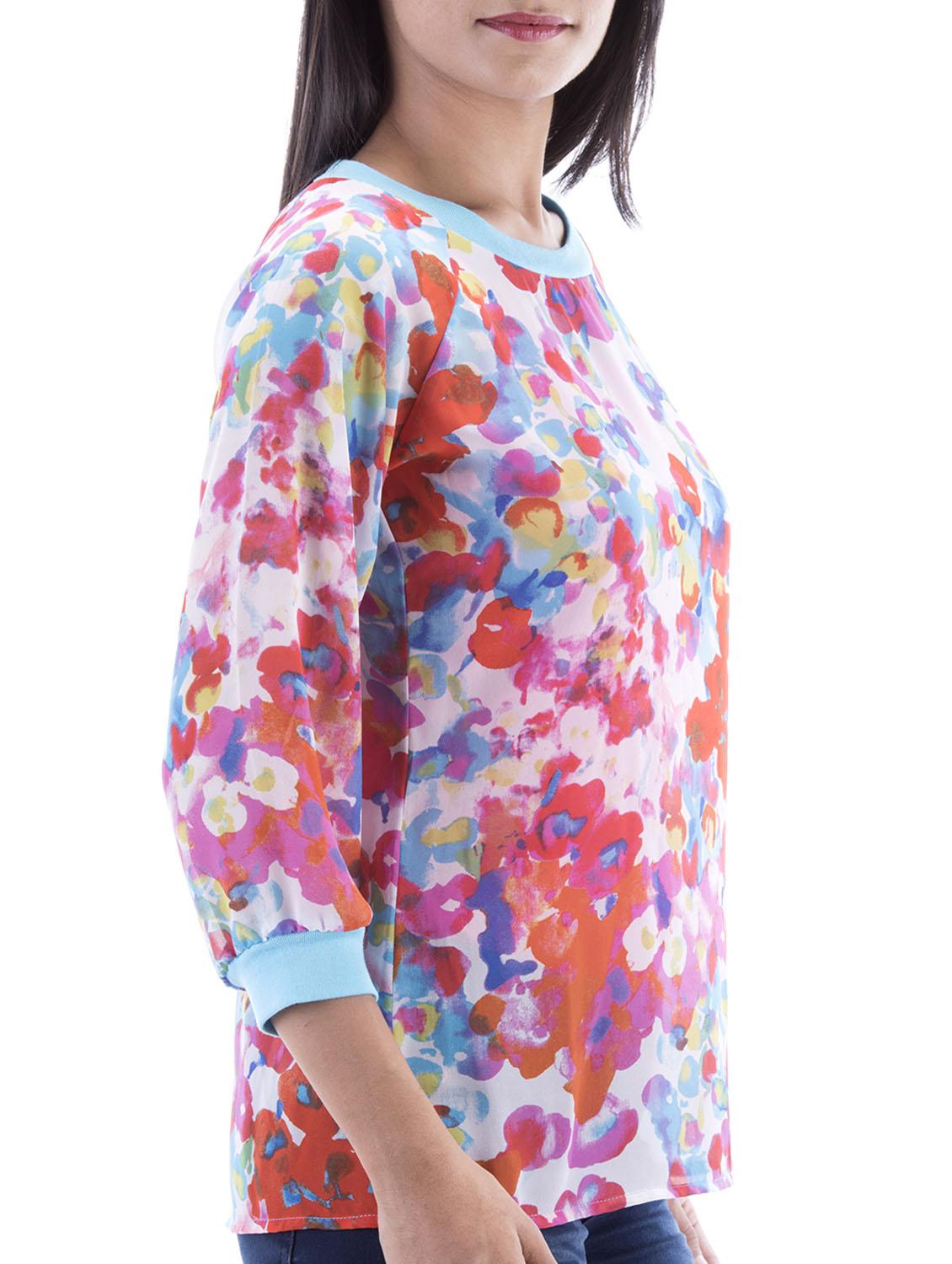 cap sleeved floral top - 10827846 - Zoom Image - 2