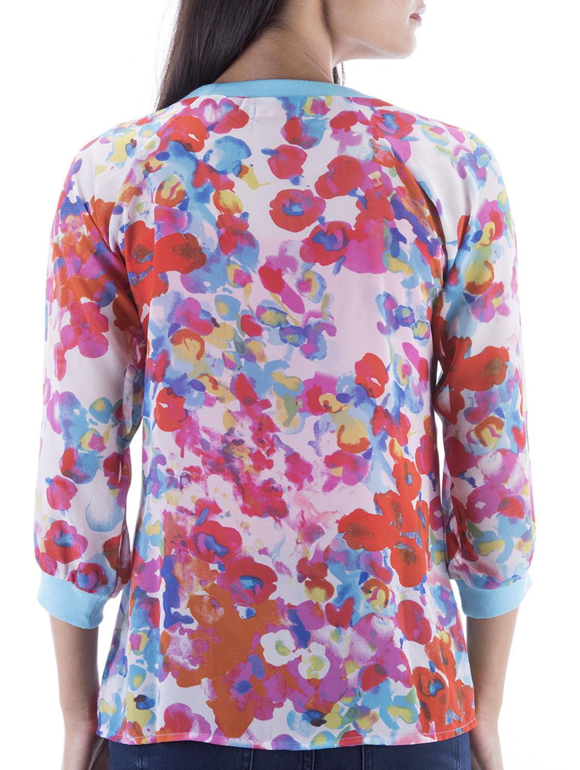 cap sleeved floral top - 10827846 - Zoom Image - 3