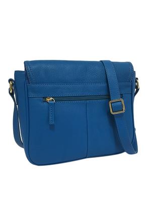 solid royal blue pure leather sling bag - 10828433 - Standard Image - 2