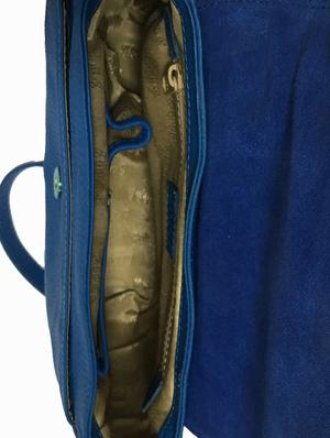 solid royal blue pure leather sling bag - 10828433 - Standard Image - 3