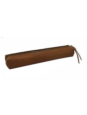 solid brown pure leather pouch - 10828446 - Standard Image - 2