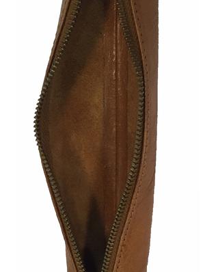 solid brown pure leather pouch - 10828446 - Standard Image - 3