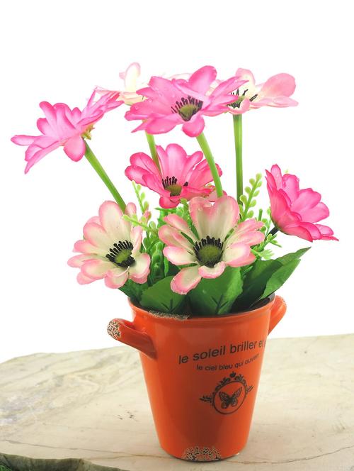 orange ceramic vintage flower pot - 10828726 - Very Small Image - 1