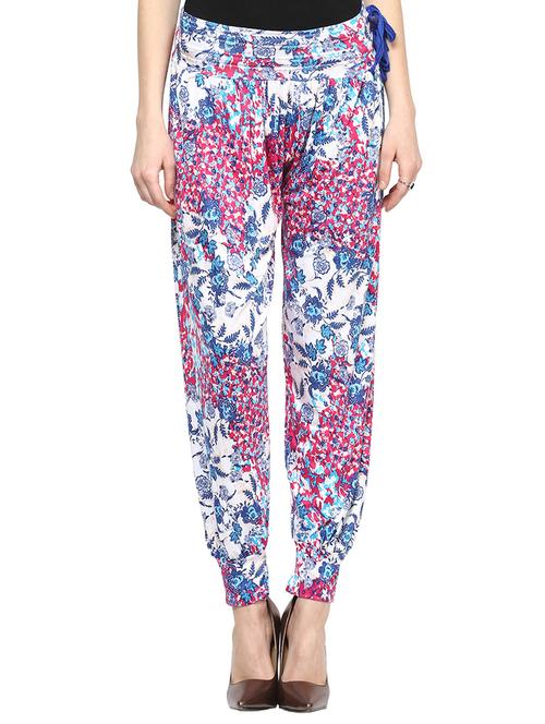 multi colred floral printed harem pants - 10833945 - Very Small Image - 1