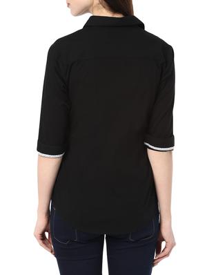black cotton shirt - 10838713 - Standard Image - 3
