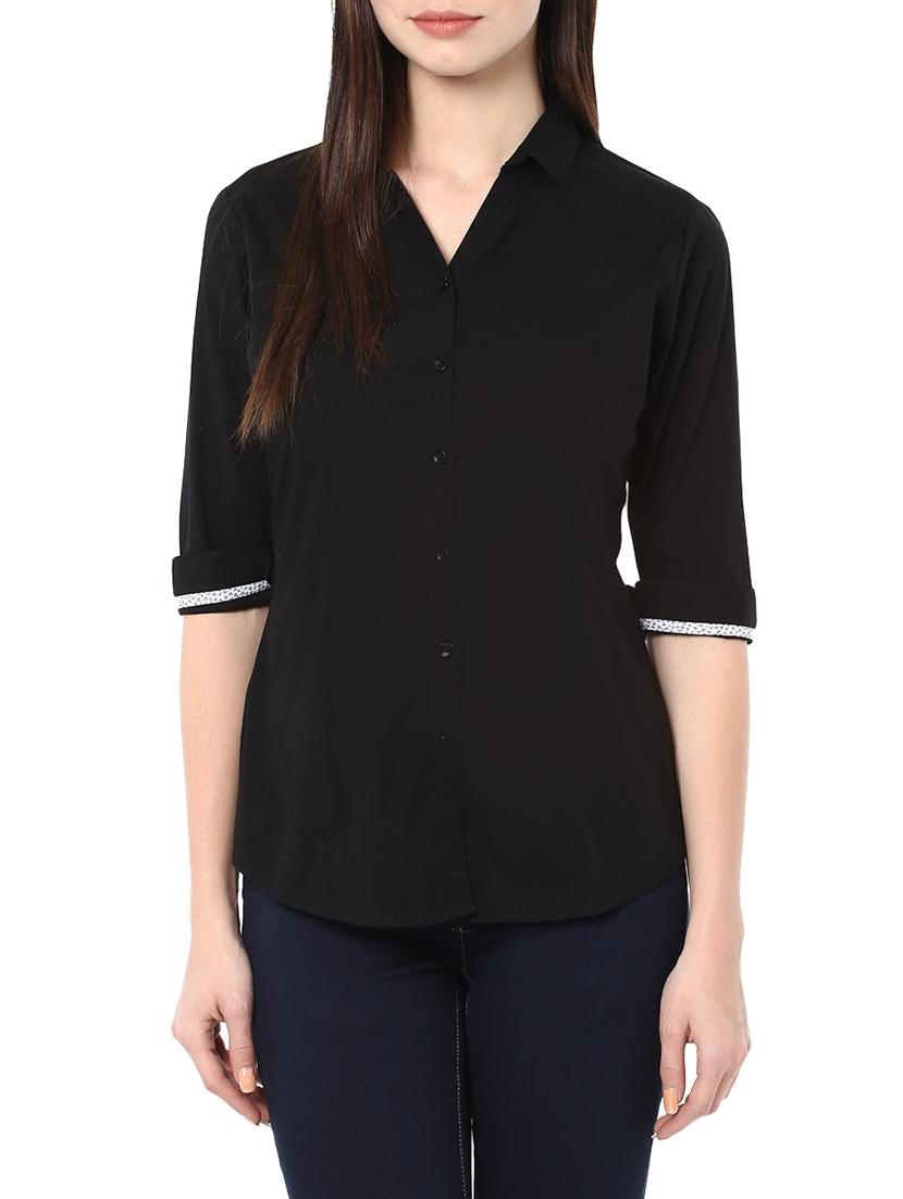 black cotton shirt - 10838713 - Zoom Image - 1