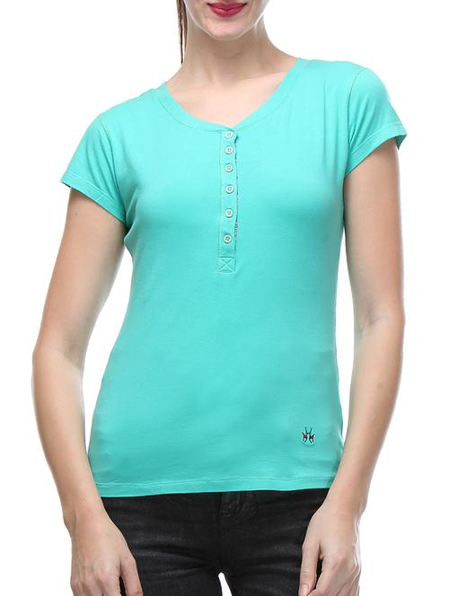 sea green cotton top - 10838807 - Very Small Image - 1