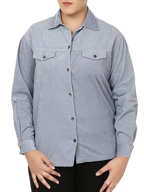 light blue cotton regular shirt - 10839050 - Standard Image - 1