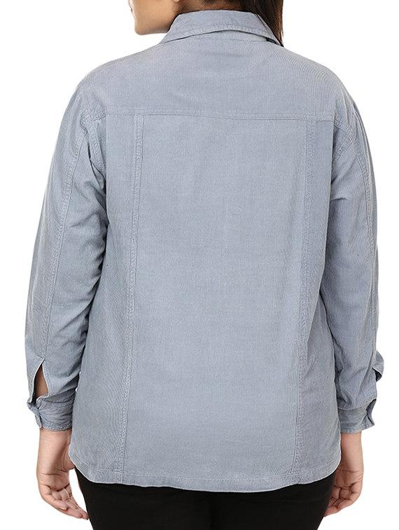 light blue cotton regular shirt - 10839050 - Zoom Image - 3