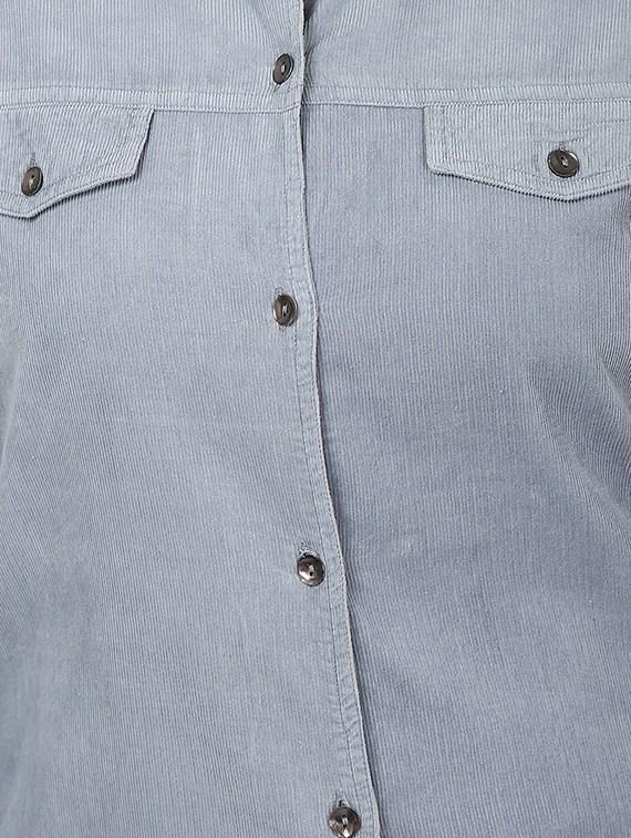 light blue cotton regular shirt - 10839050 - Zoom Image - 4