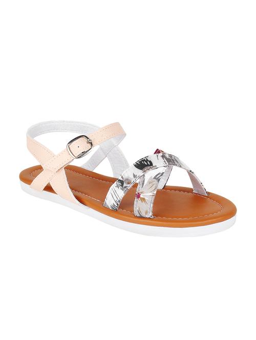 pink leatherette ankle strap sandals - 10842636 - Standard Image - 1