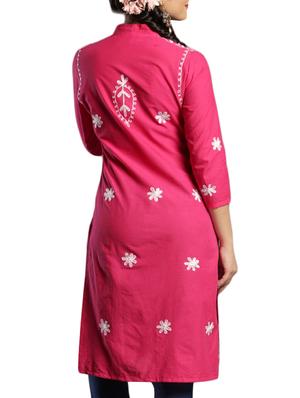 pink cotton kurta - 10850052 - Standard Image - 2