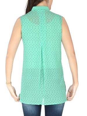 green georgette shirt - 10850860 - Standard Image - 3